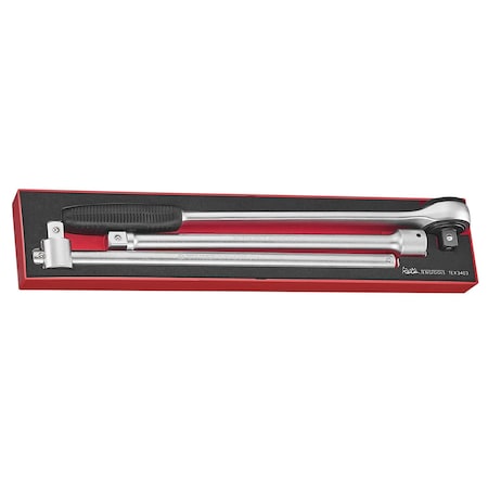 Teng Tools 3 Piece 3/4" Drive 72 Teeth Ratchet, Extension Bar Foa TEX3403